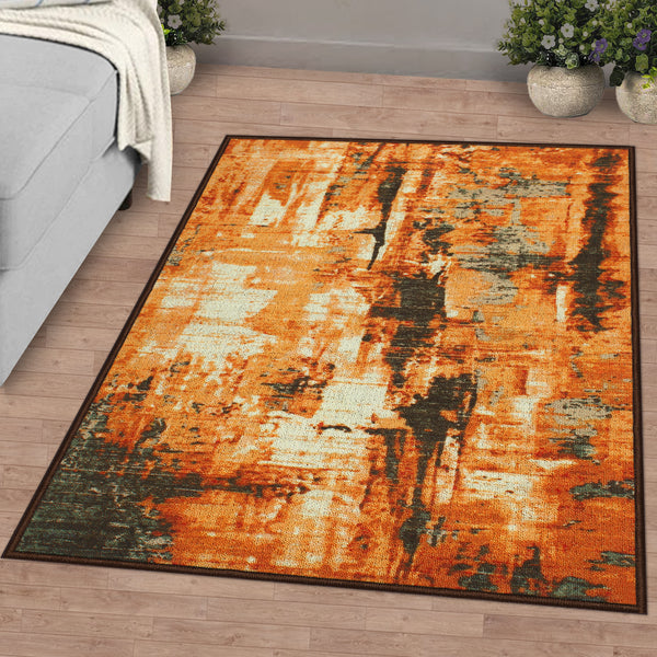 Ethnic Grunge Pattern Beige & Brown Rustico Rug/Carpet